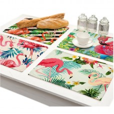 Flamingo impreso manteles Coaster Trópico planta impermeable Mesa accesorios de cocina decoración del hogar plato Pad Mat Copa ali-60334216